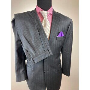Zegna Fabric / Saks Fifth Avenue Pinstriped Suit 44 S / R e54